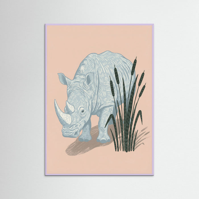 Lilac Wood Patterned Hippo Stillness