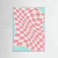 Lilac Wood Pink Checker Cloth Poster