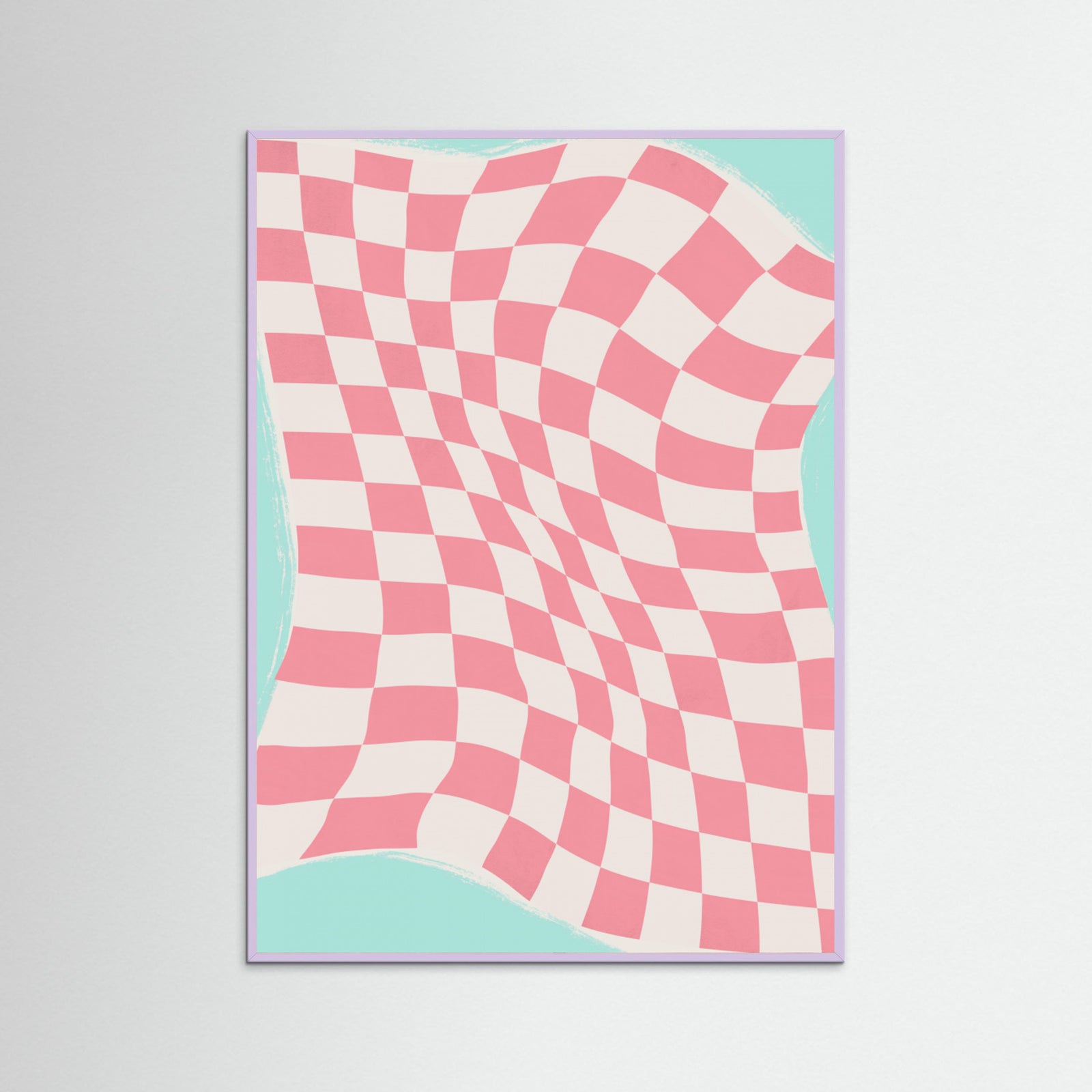 Lilac Wood Pink Checker Cloth Poster