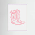 Pink Cowgirl Boots with Bow Poster – plakat og kunsttryk