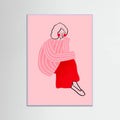 Pink and Red Line Lady Poster – plakat og kunsttryk