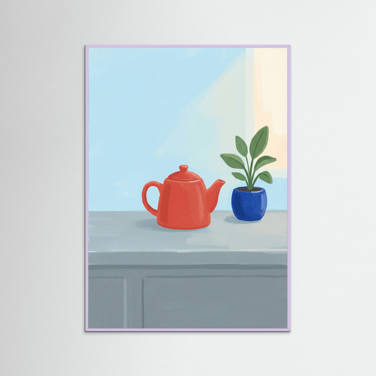 Lilac Wood Red Lamp Stillness