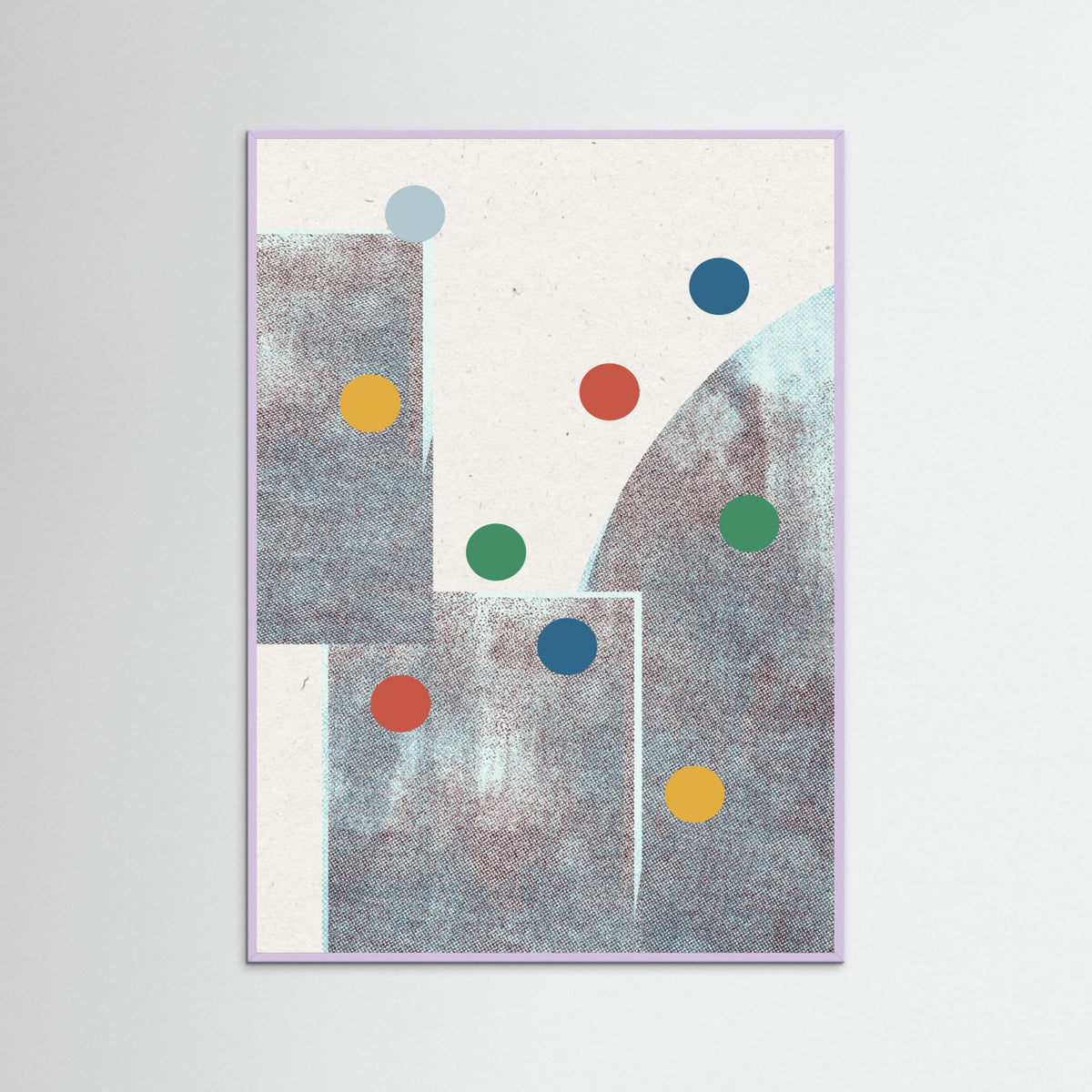 Lilac Wood Retro Dots No.1 Poster