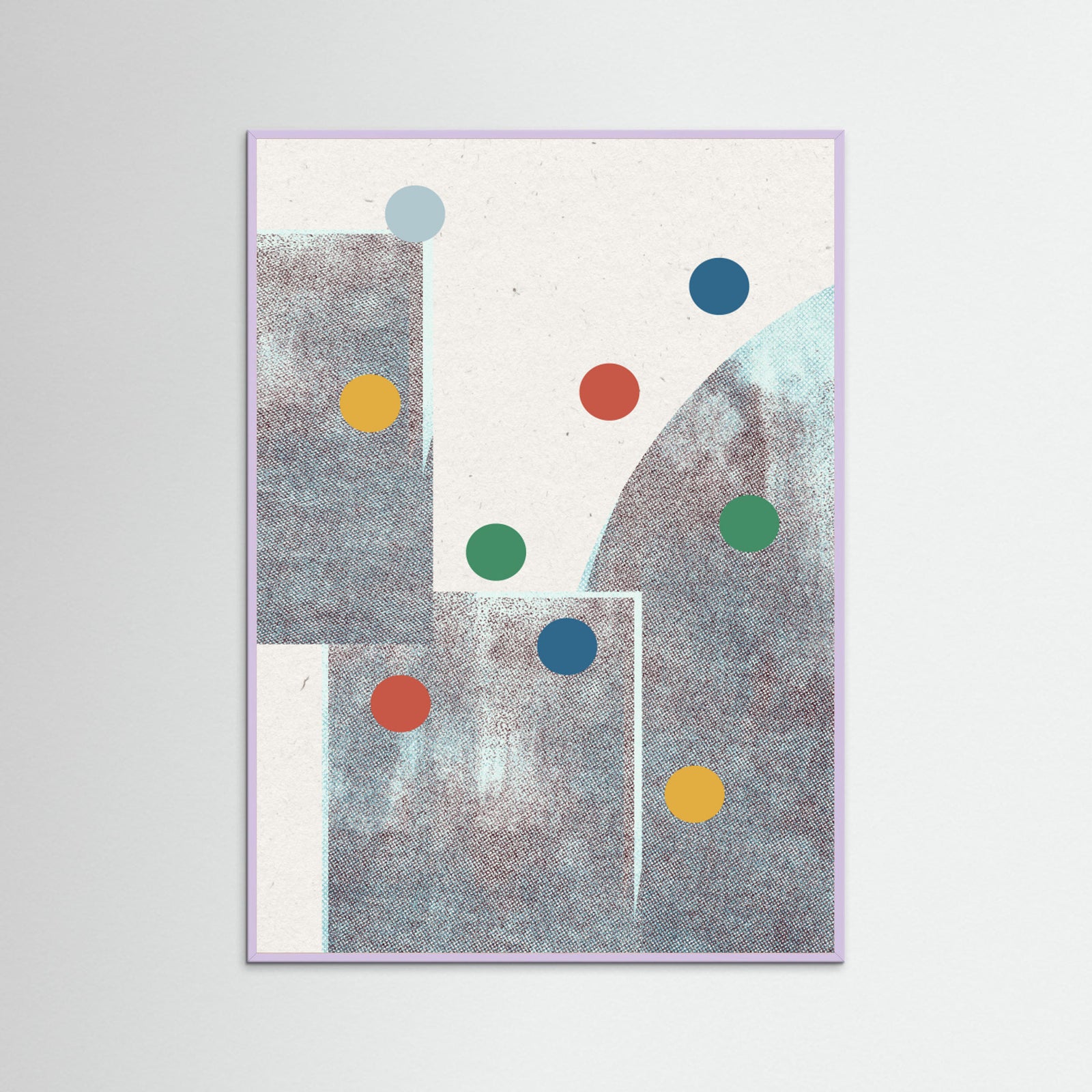 Lilac Wood Retro Dots No.1 Poster