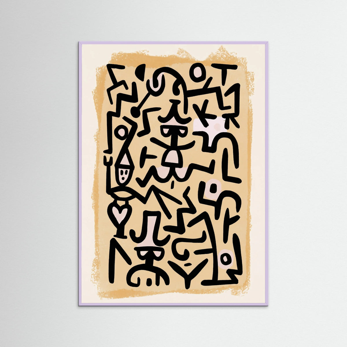 Lilac Wood Rhythmic Abstract Figures