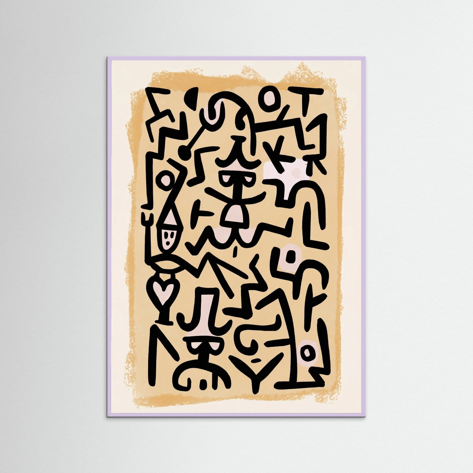 Lilac Wood Rhythmic Abstract Figures