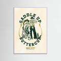 Lilac Wood Saddle Up Buttercup Cowboy & Horse Art Print Poster
