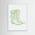 Sage Green Cowgirl Boots with Bow Poster – Poster und Kunstdruck
