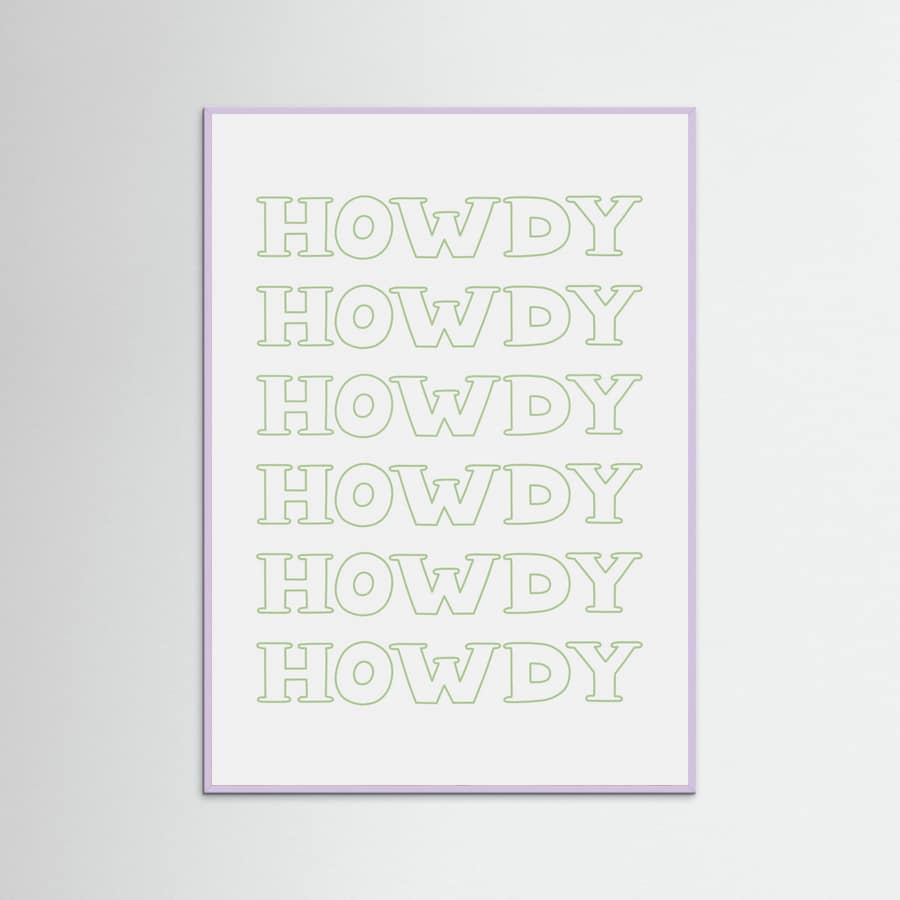 Plakat Sage Green Howdy – plakat i druk artystyczny