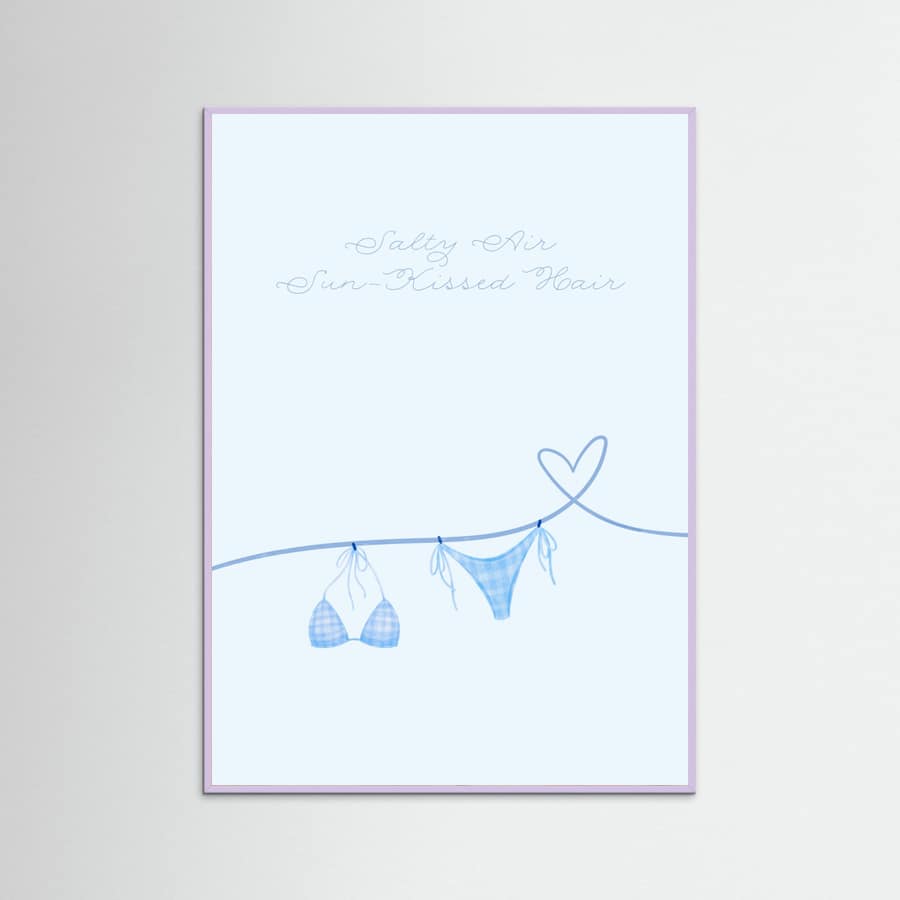 Salty Air Sun Kissed Hair Blue Bikini Poster – poster and art print
