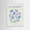 Sea Market Blue Artprint Poster – plakat og kunsttryk