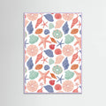Seashells and Starfish - White Poster – poster and art print