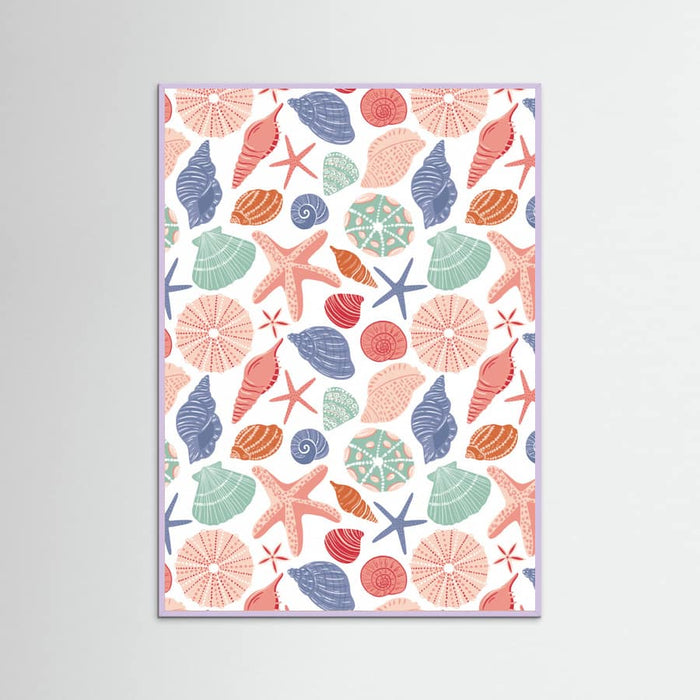 Seashells and Starfish - White Poster – poster and art print