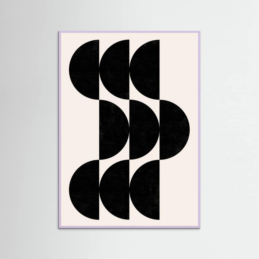 Lilac Wood Shape By Cats and Dotz 30 X 42 Inches Textured Black Poster