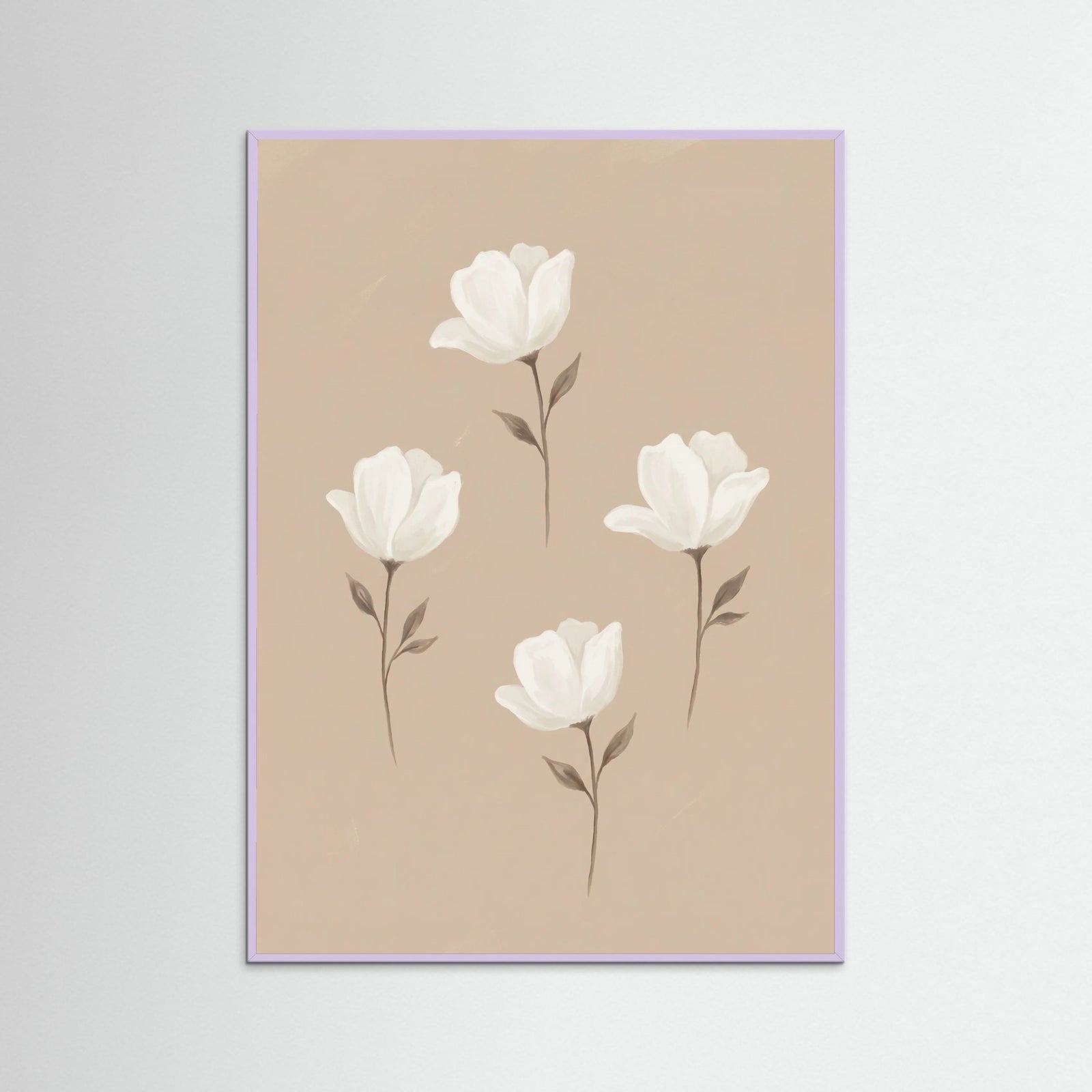 Lilac Wood Soft Floral Arrangement Beige