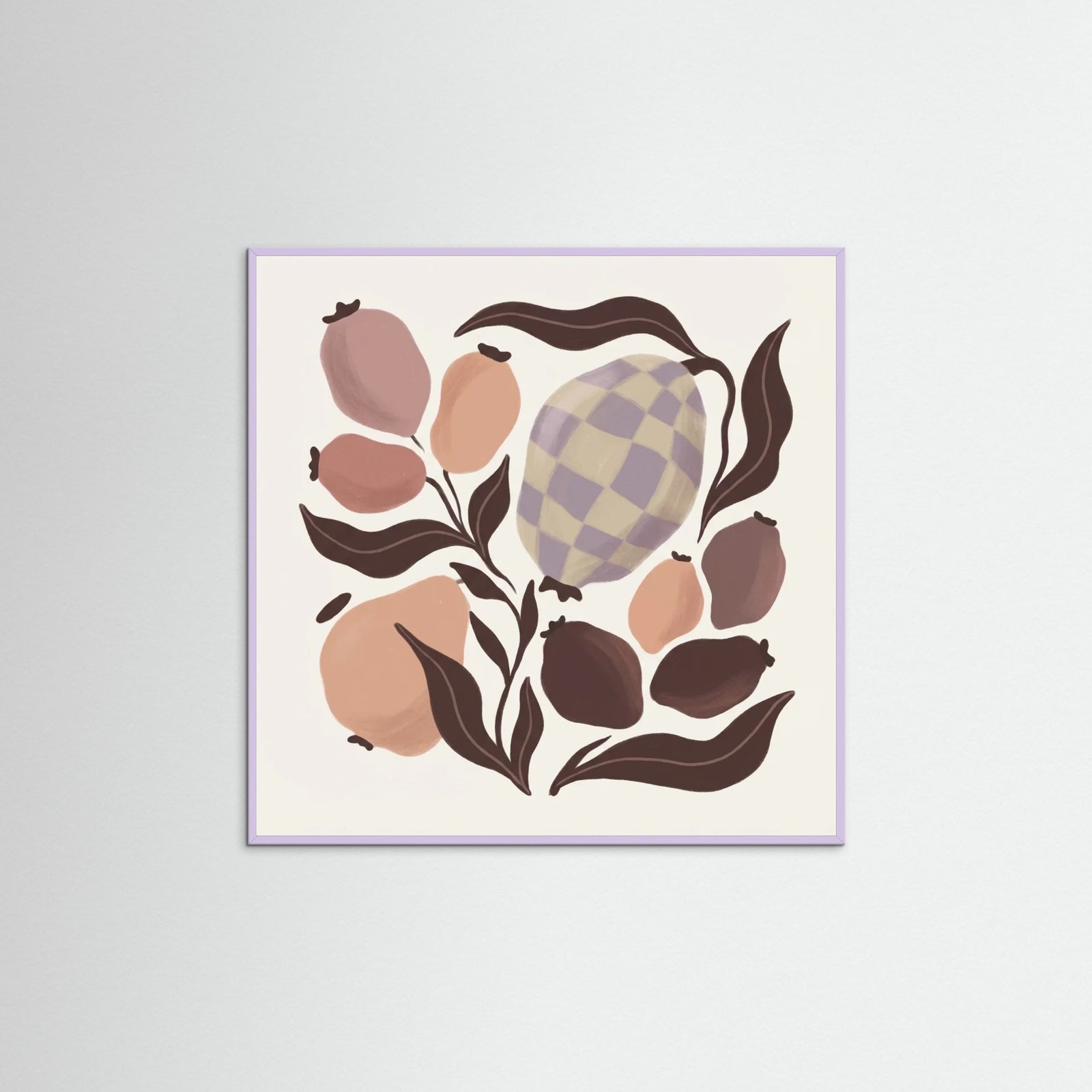 Lilac Wood Square Abstract Botanical Harmony