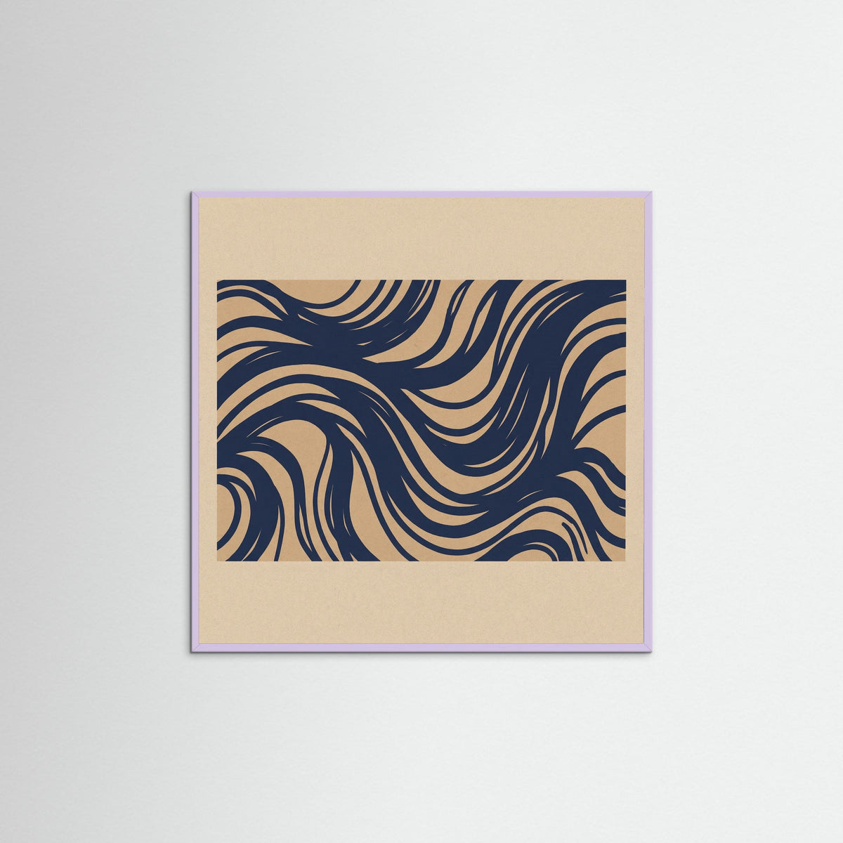 Lilac Wood Square Abstract Currents