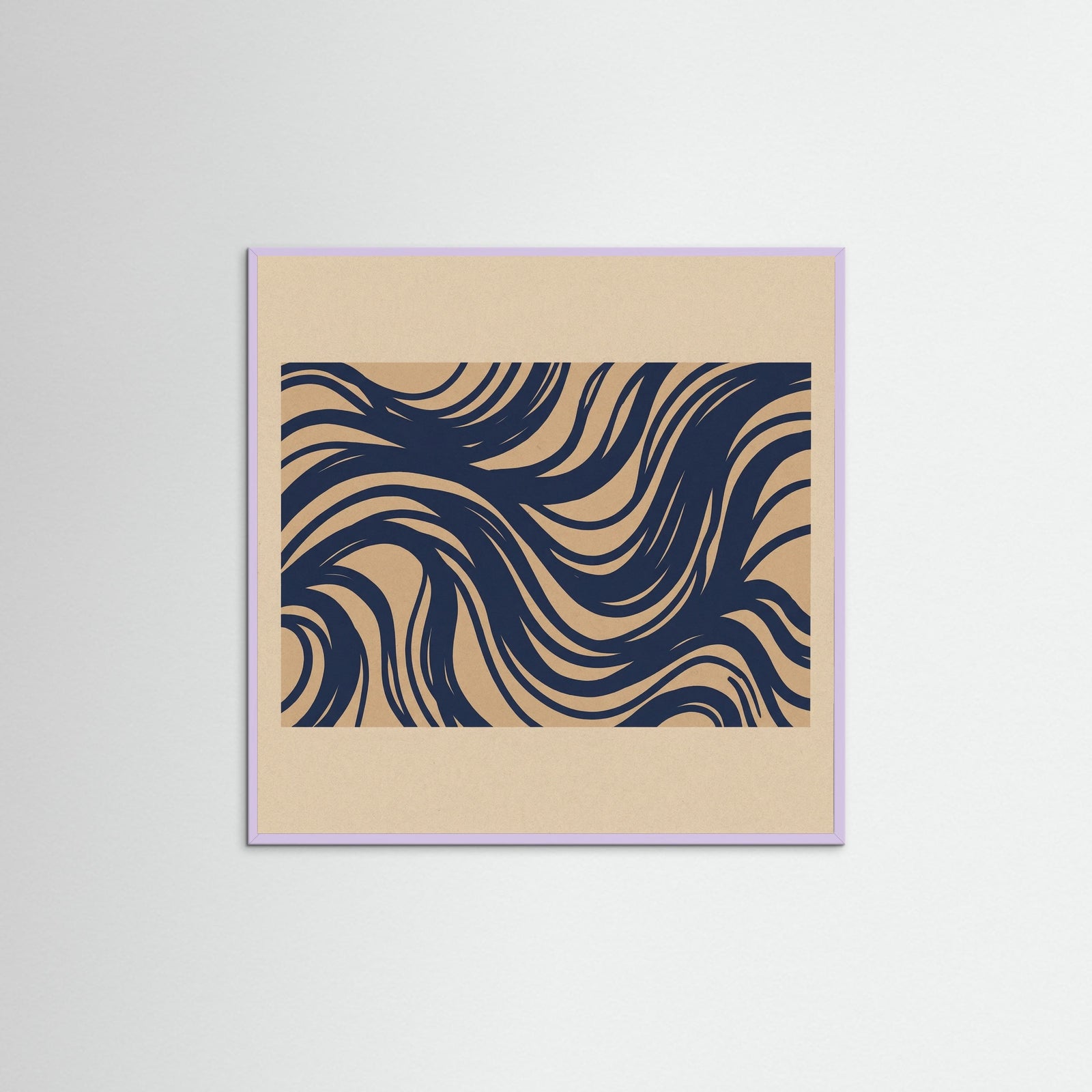 Lilac Wood Square Abstract Currents