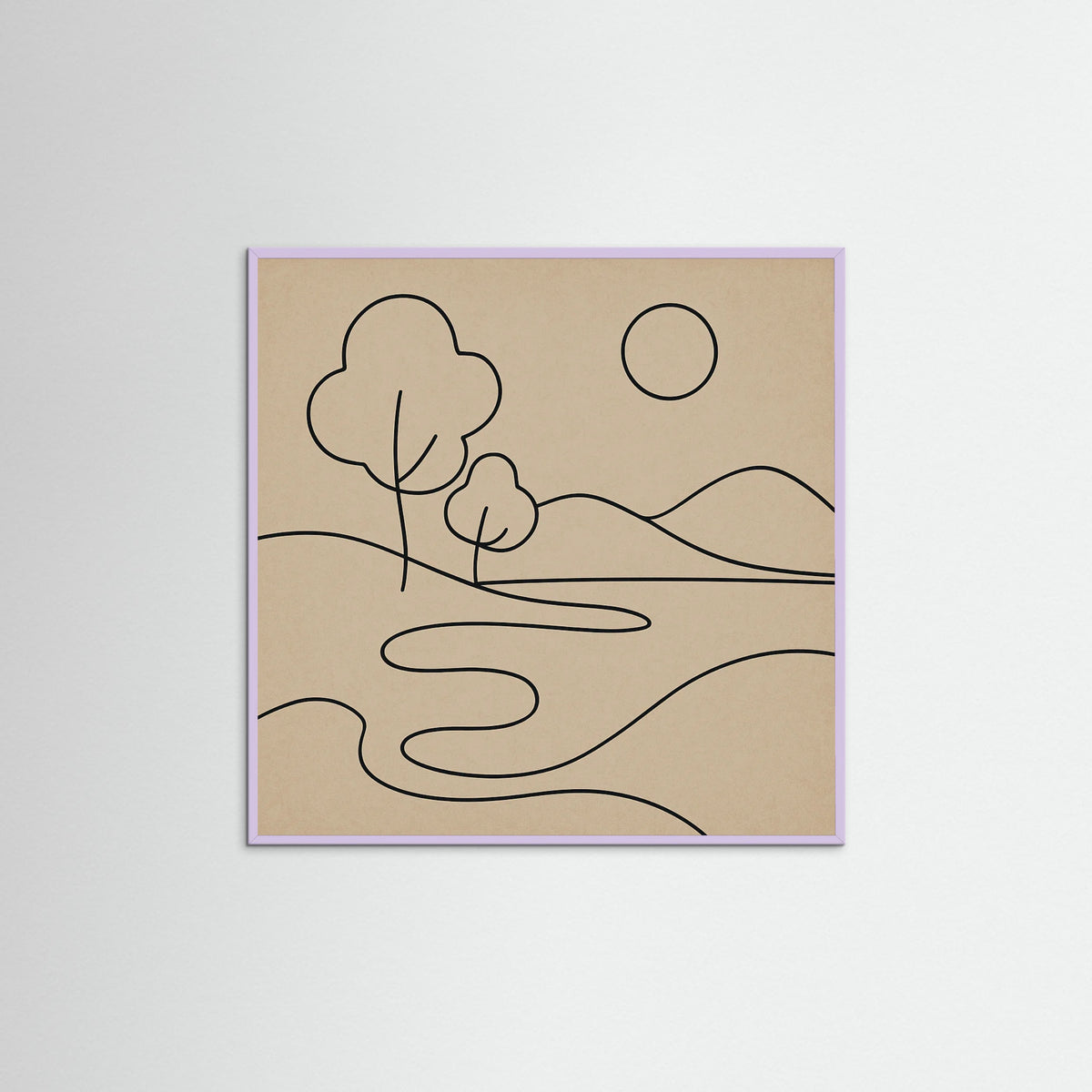 Lilac Wood Square Abstract Embrace