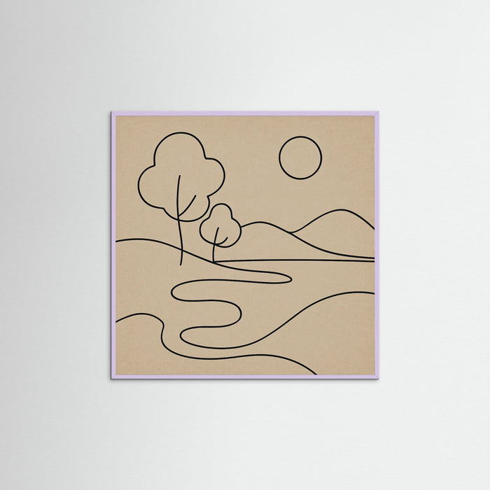 Lilac Wood Square Abstract Embrace