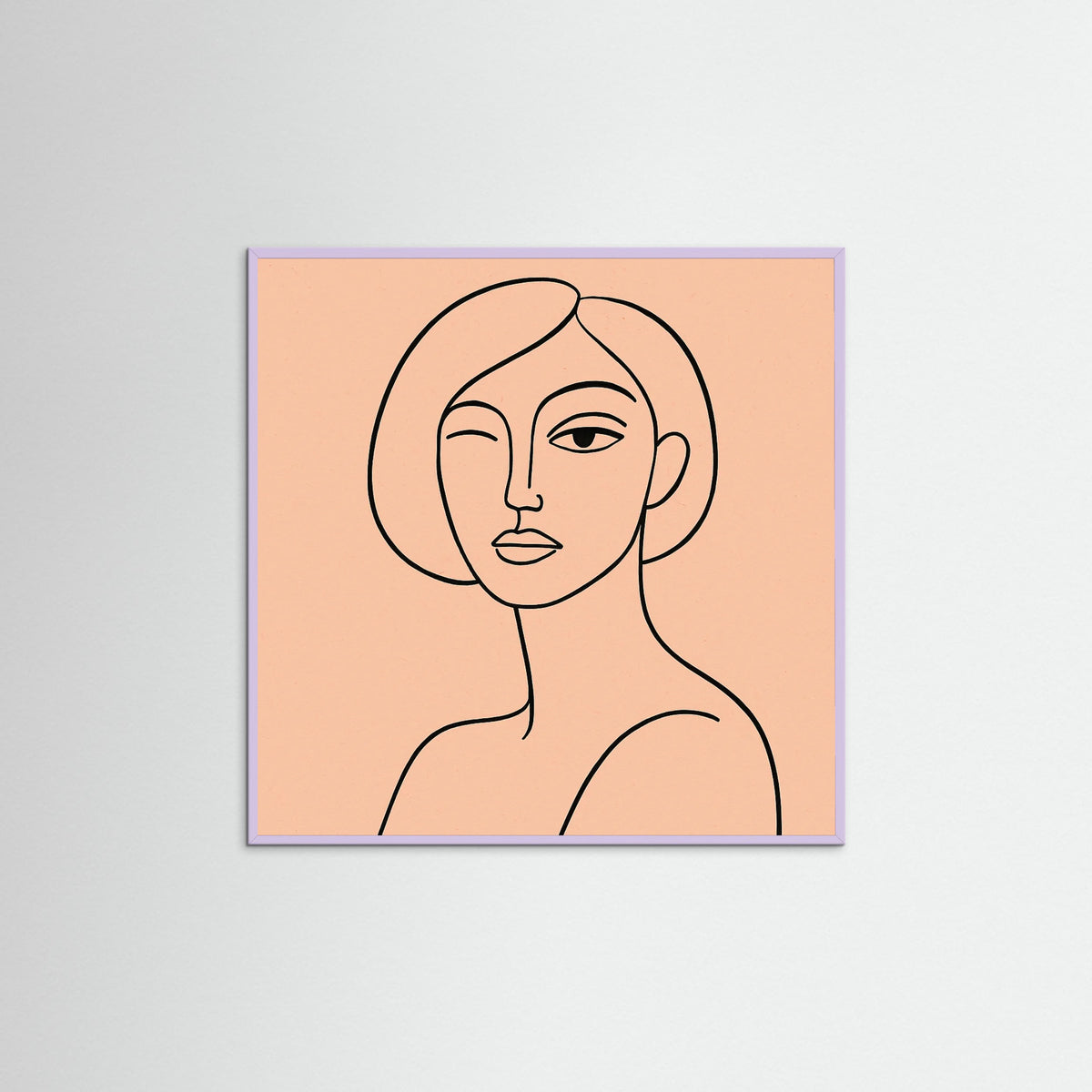 Lilac Wood Square Abstract Eye