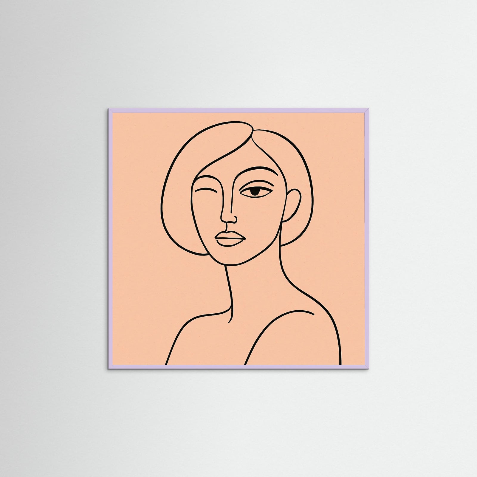 Lilac Wood Square Abstract Eye