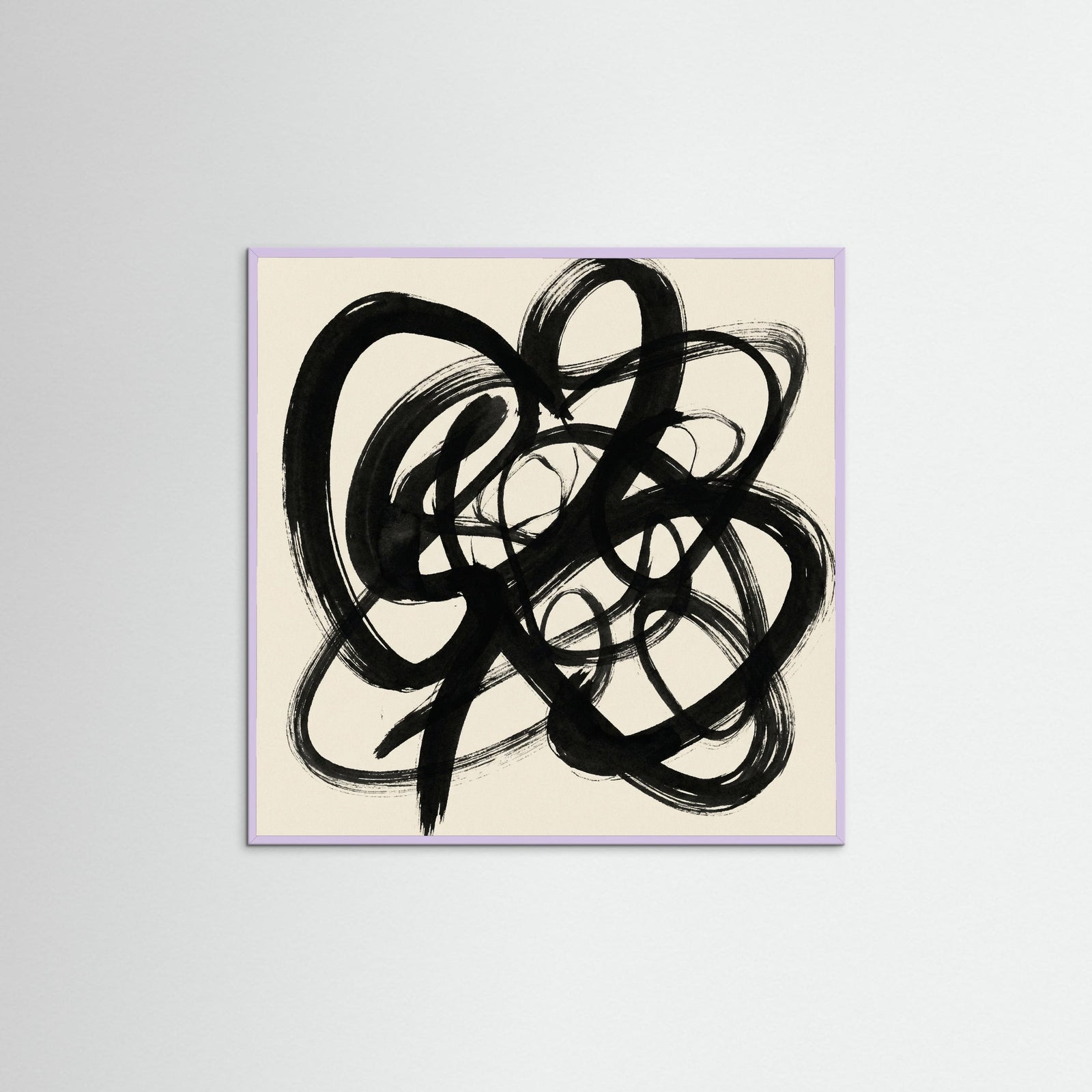 Lilac Wood Square Abstract Gestures