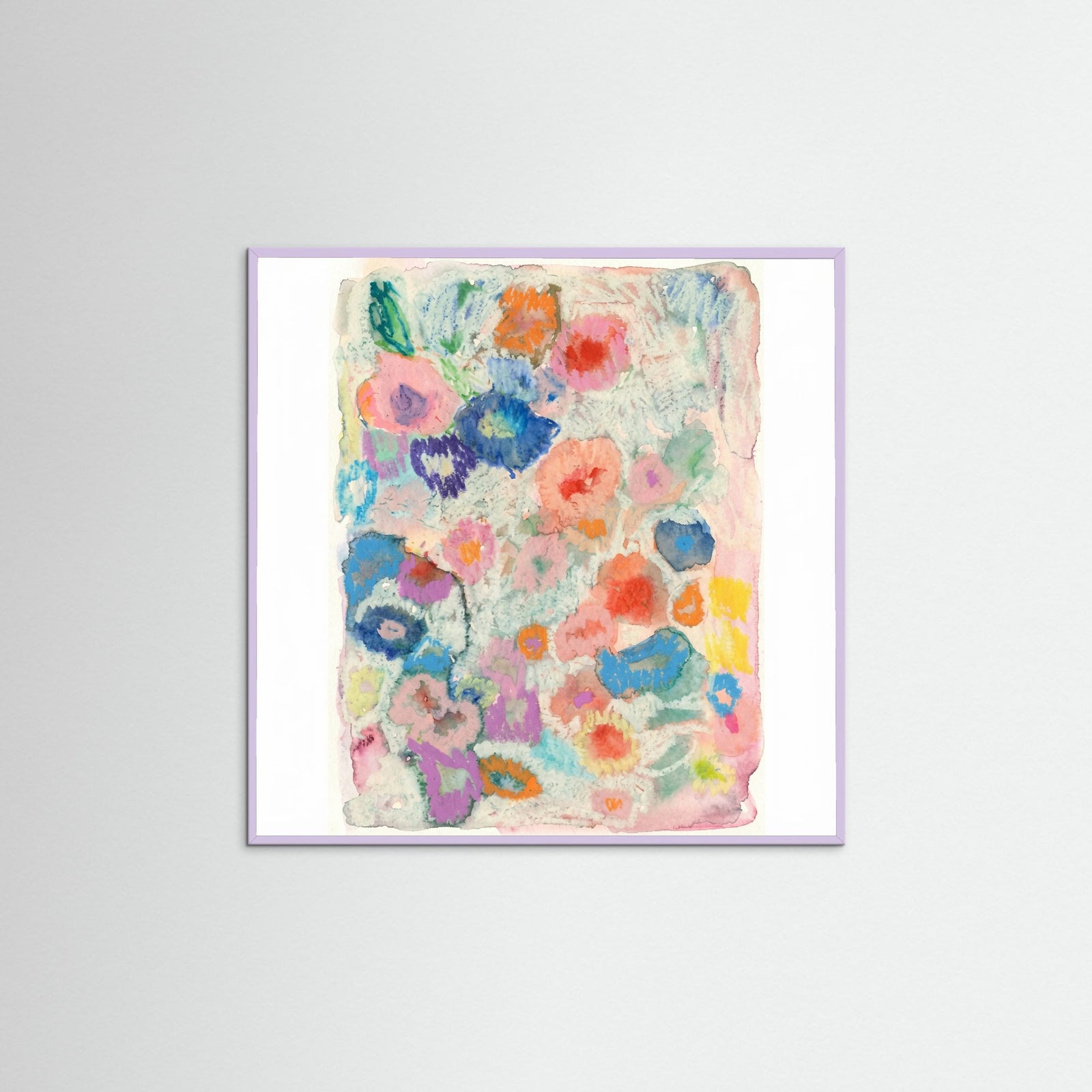 Lilac Wood Square Blossom Abstract