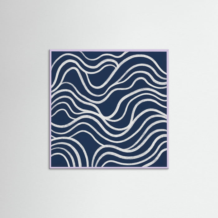 Lilac Wood Square Blue Contours