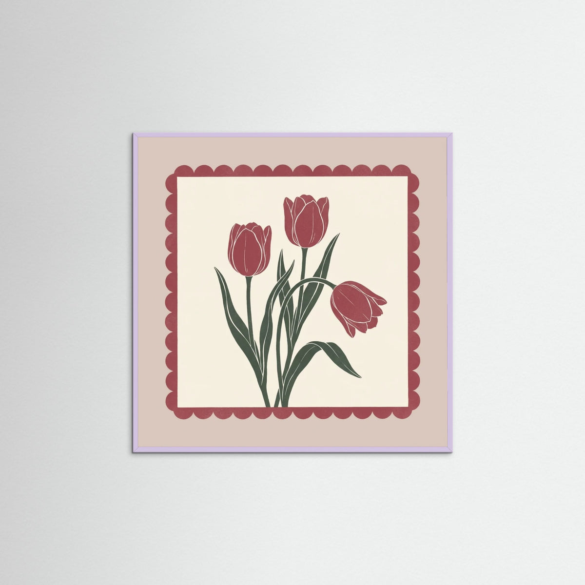 Lilac Wood Square Crimson Bloom