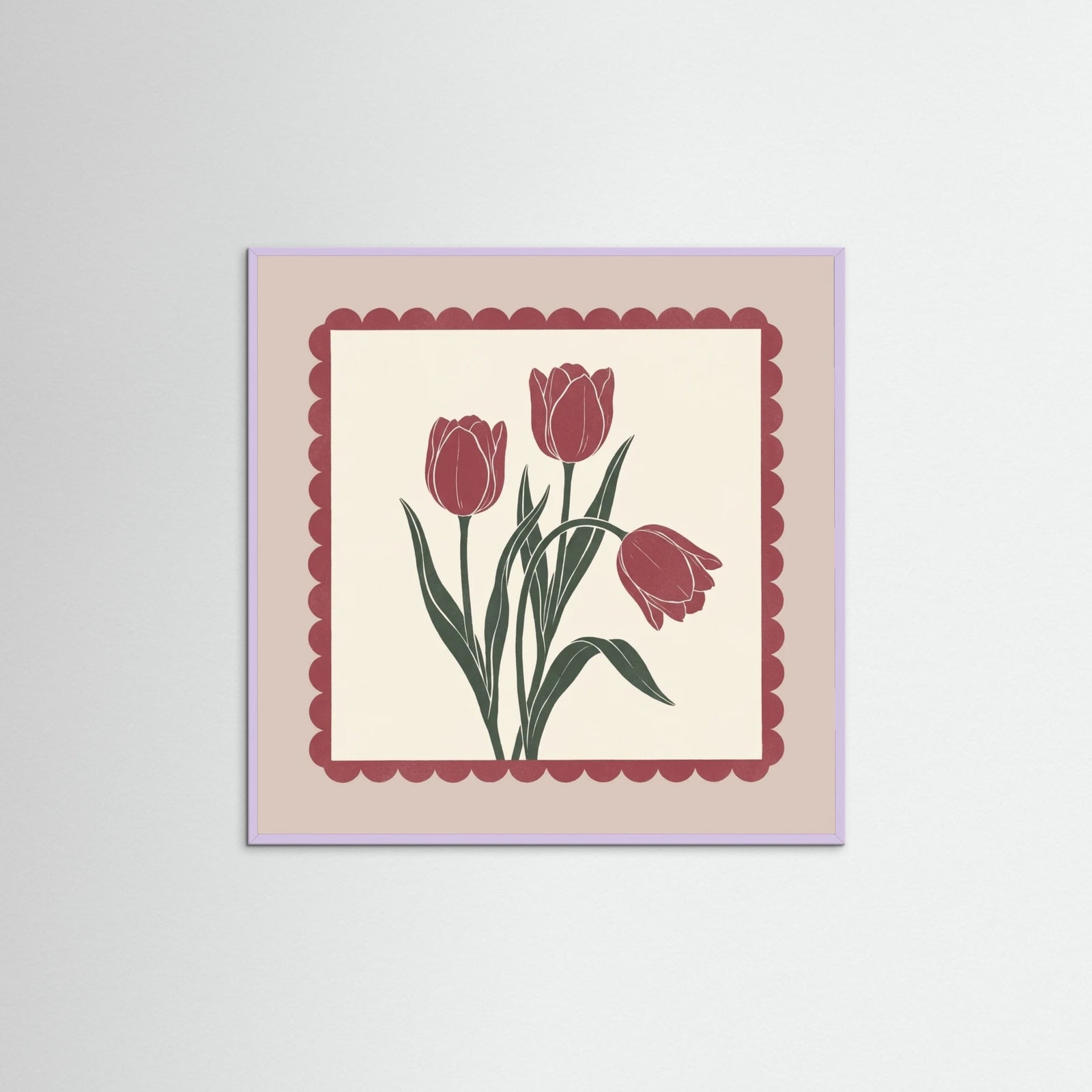 Lilac Wood Square Crimson Bloom