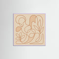 Lilac Wood Square Entwined Faces