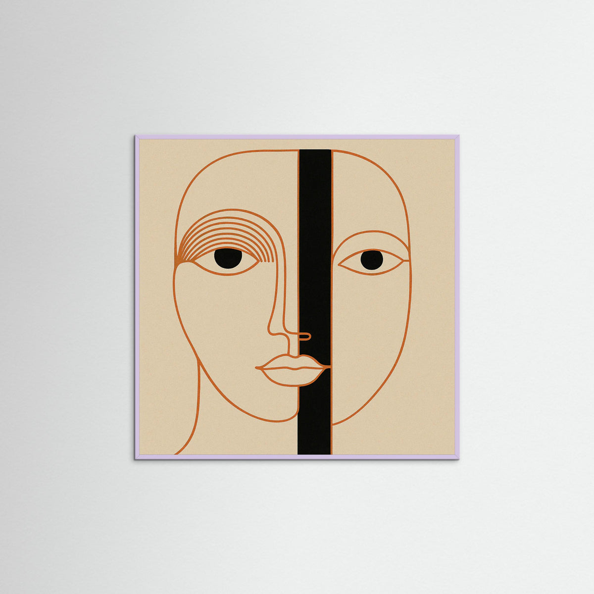 Lilac Wood Square Geometric Face