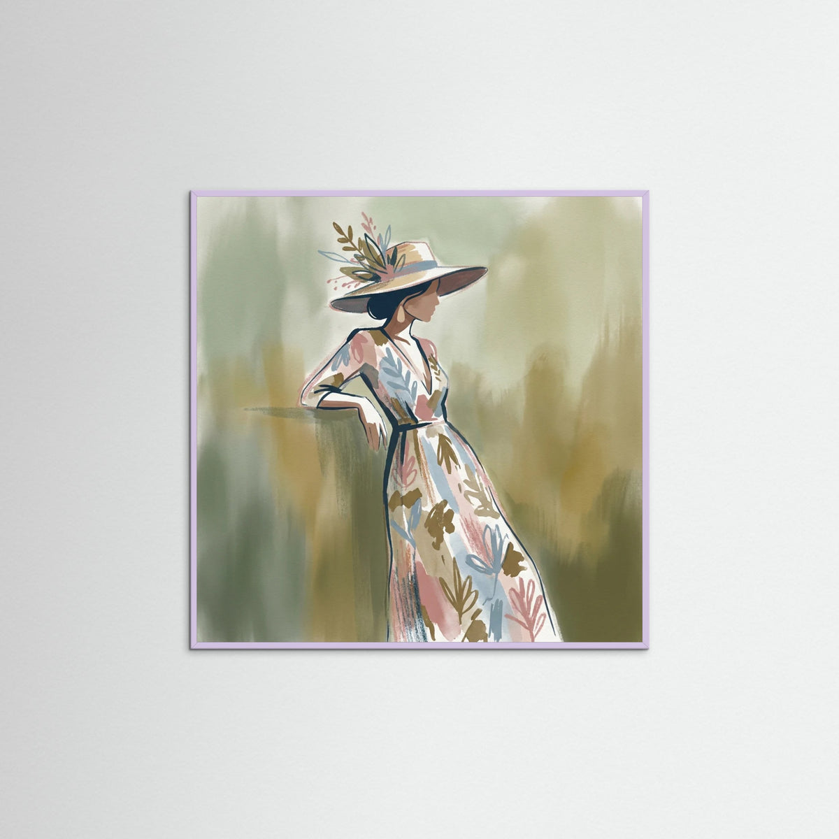 Lilac Wood Square Green Striped Elegance