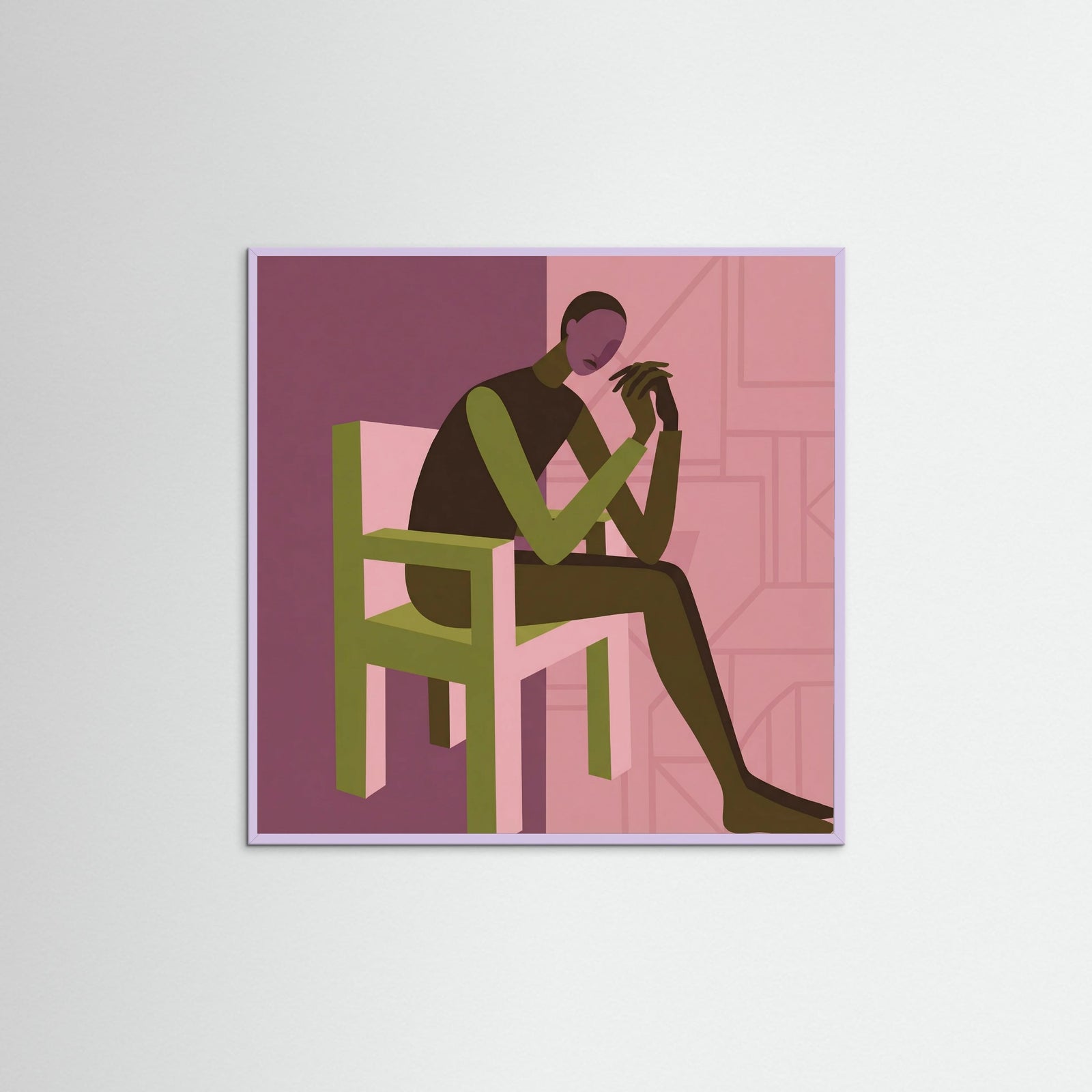 Lilac Wood Square Intertwined Forms