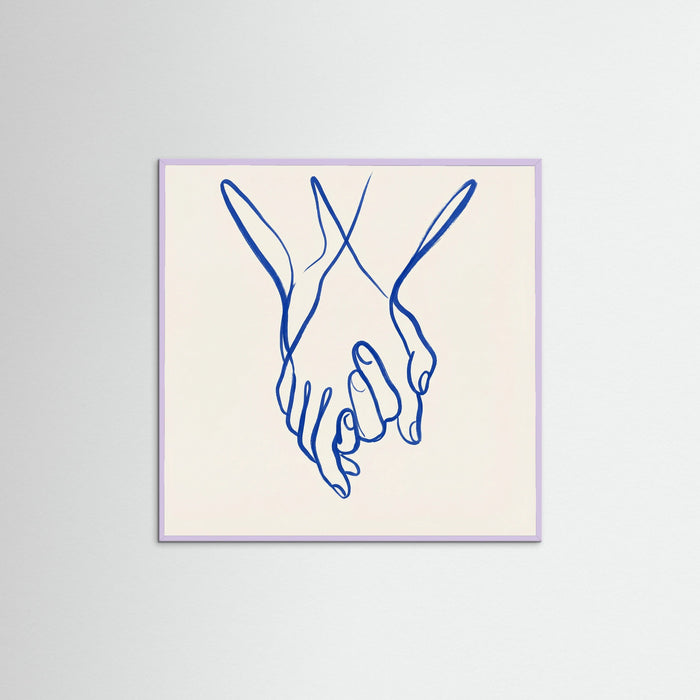Lilac Wood Square Intertwined Gaze Blue