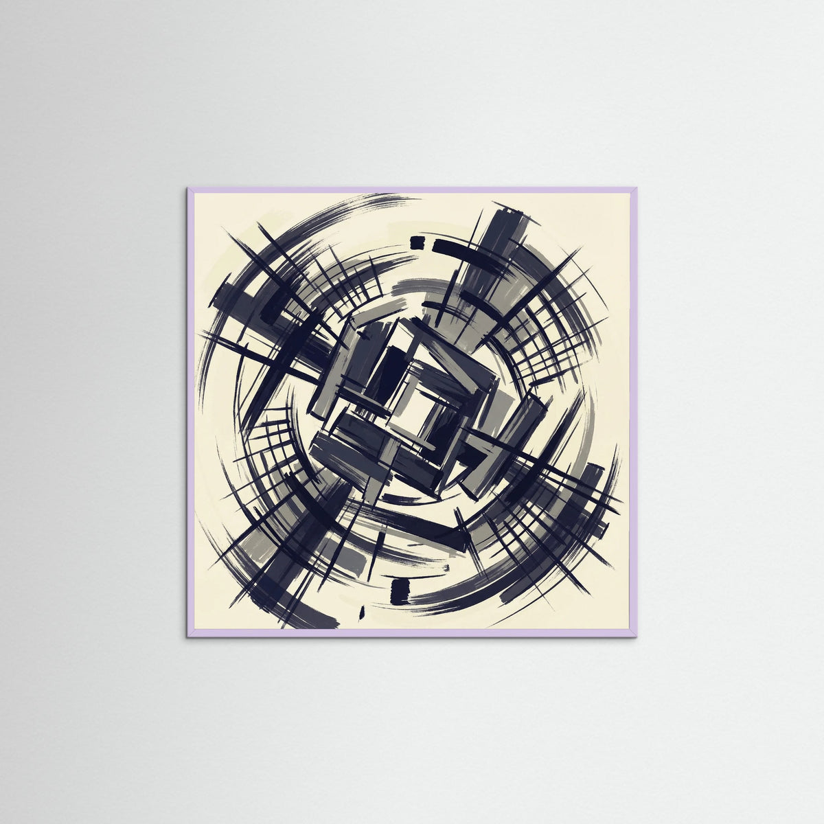 Lilac Wood Square Midnight Grid