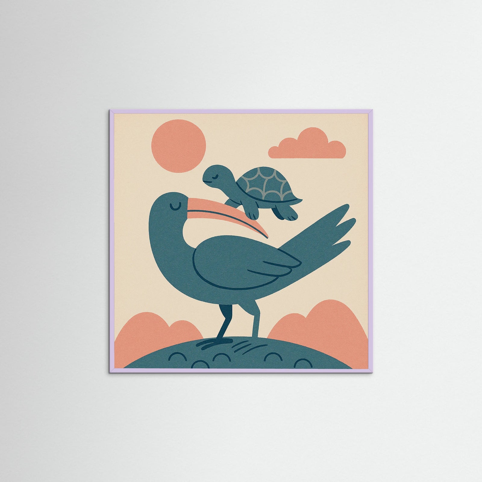 Lilac Wood Square Mother Child Cloud