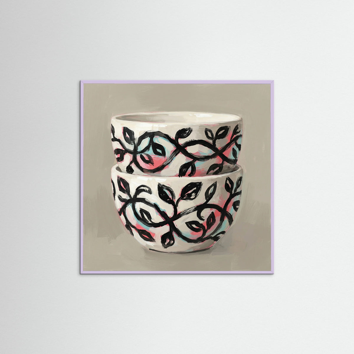 Lilac Wood Square Patterned Vessel Bloom