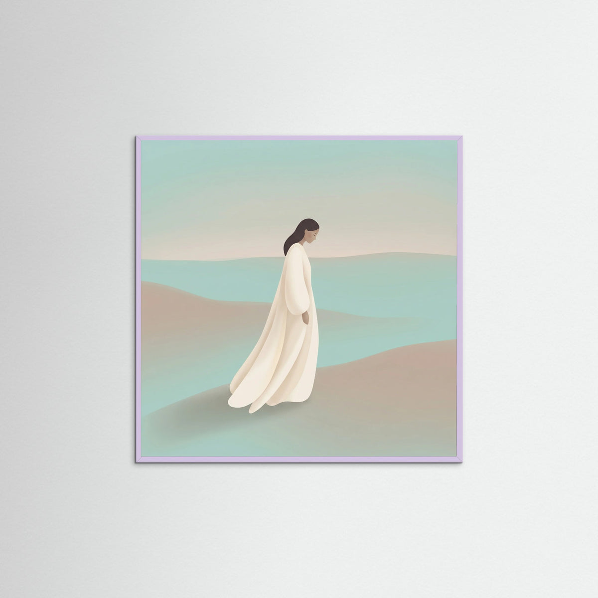 Lilac Wood Square Quiet Contemplation Blue