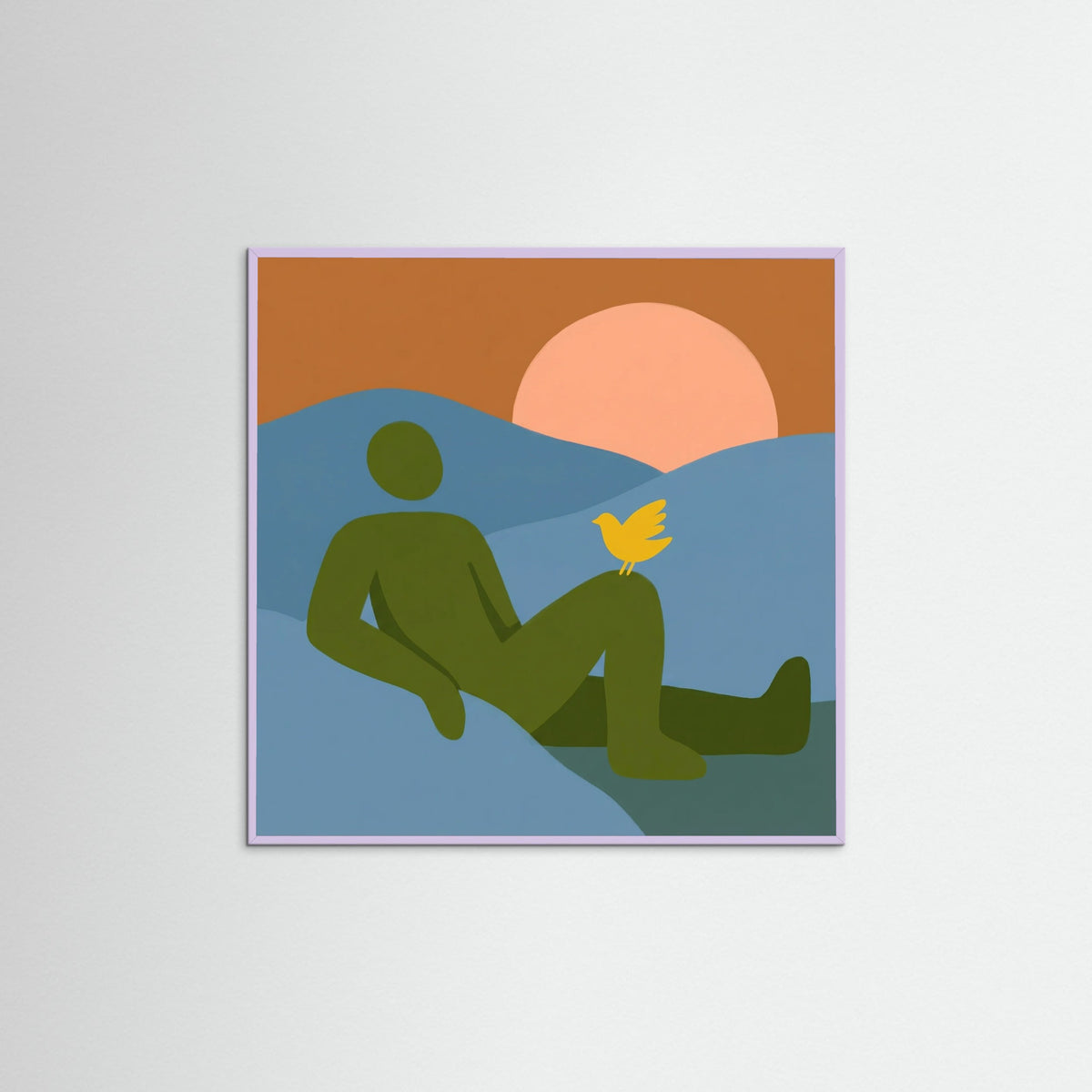 Lilac Wood Square Quietude with Green