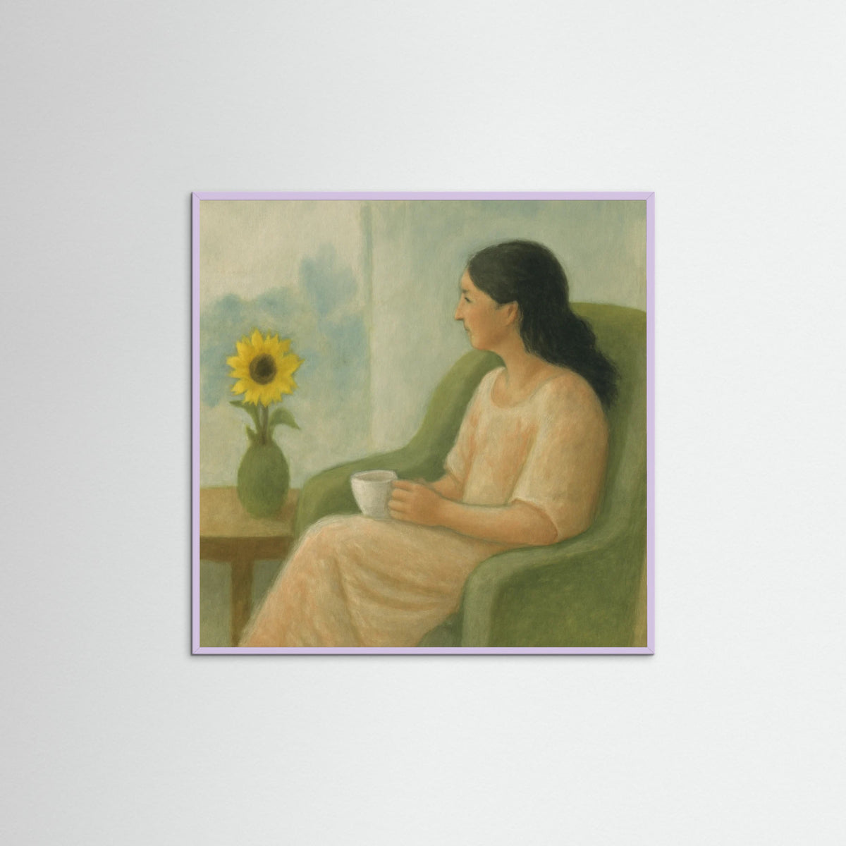 Lilac Wood Square Reflective Afternoon