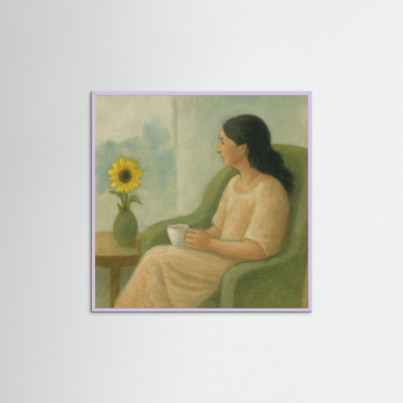 Lilac Wood Square Reflective Afternoon