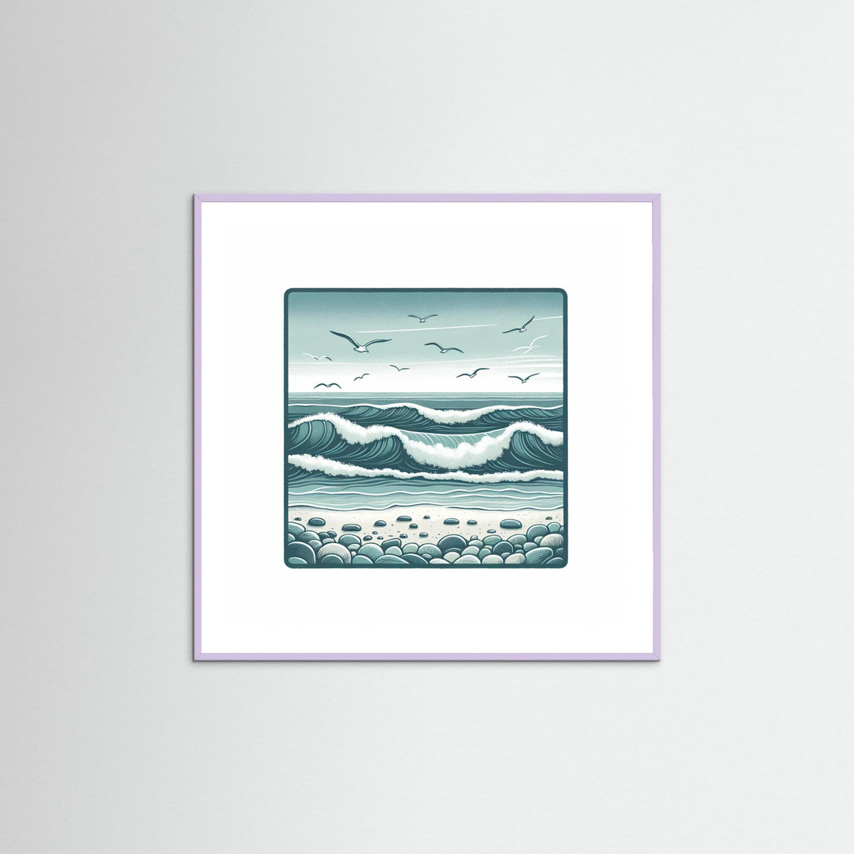 Lilac Wood Square Silent Waves
