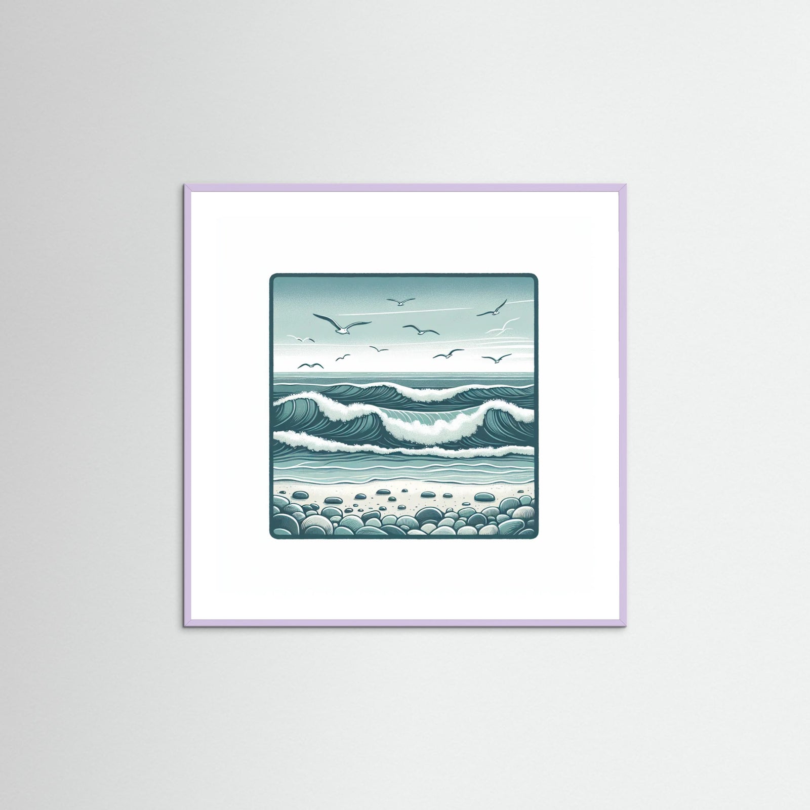 Lilac Wood Square Silent Waves