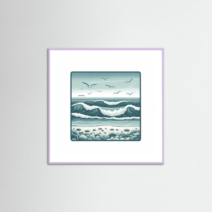 Lilac Wood Square Silent Waves