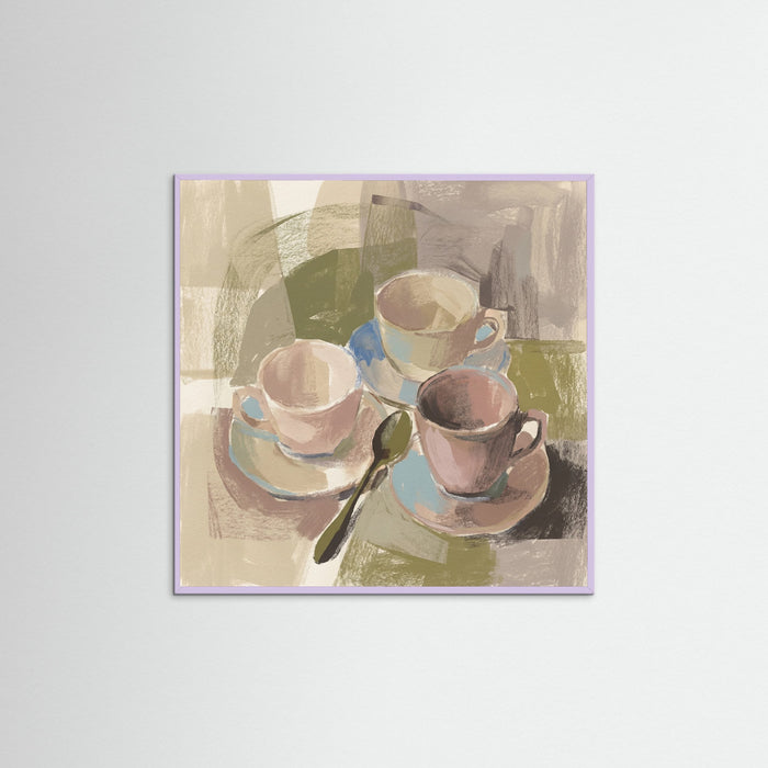 Lilac Wood Square Still Life Composition