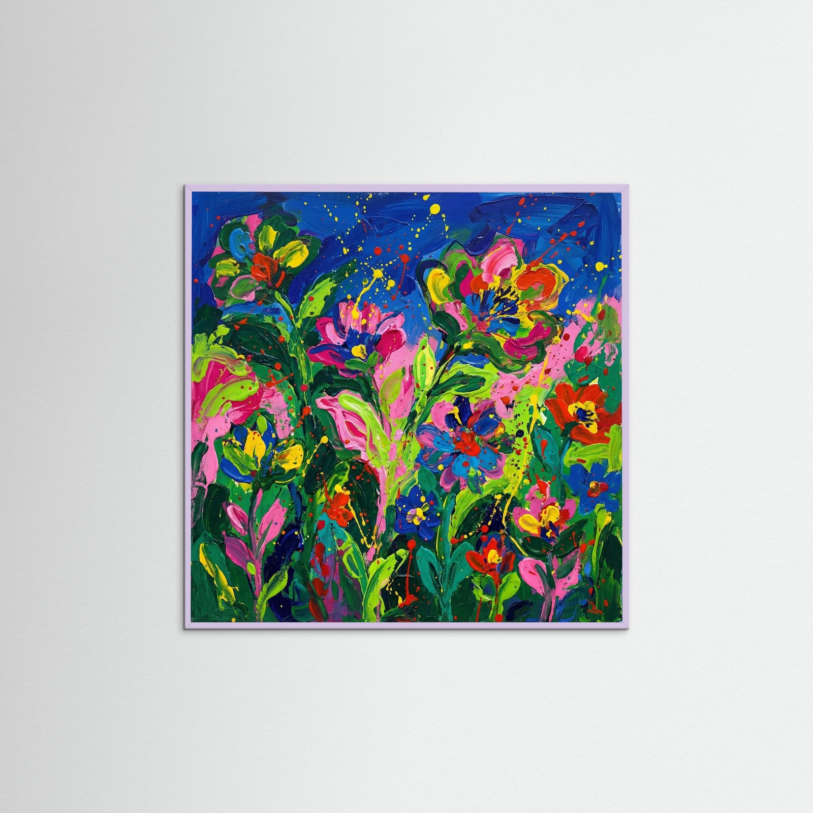 Lilac Wood Square Vibrant Floral Portrait