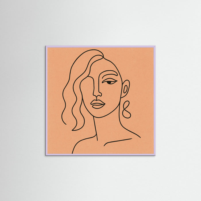 Lilac Wood Square Whimsical Lines