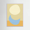 Lilac Wood Stacked Ovals in Soft Yellow and Light Blue Poster
